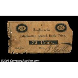 Richfield, NY- B. Rathbun 75¢ July 1815 Harris 12The only piece listed for this issuer in Richfield,