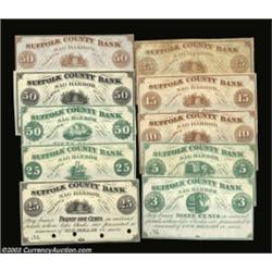 Sag Harbor, NY- Unknown Issuer 3¢, 5¢, 10¢, 15¢, 25¢ (3), 50¢ (3) Harris 38, 41, 43, 48-53Ten pieces