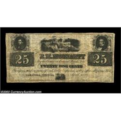 Saratoga Springs, NY- P.M. Moriarty 25¢ April 1853 Harris 25A very scarce note which is the plate ex
