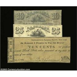 Schuylerville, NY- D.A. Bullard 10¢ (2), 25¢ Harris 5, 8, 10Three pieces, showing the progression fr
