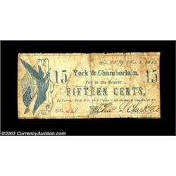 Scio, NY- Charles S. Clark & Co. 15¢ Nov. 5, 1862 Harris 15The sole note listed for this issuer, and