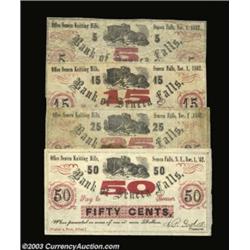 Seneca Falls, NY- Seneca Knitting Mills 5¢, 15¢, 25¢, 50¢ Nov. 1, 1862 Harris 15, 17, 18, 19Four pie