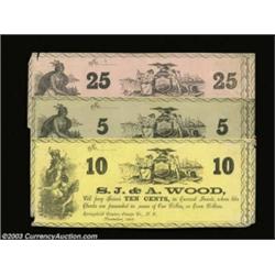 Springfield Center, NY- Shipman & Tuthill 5¢, 10¢, 25¢ Nov., 1862 Harris 5-7Three pieces, each on a