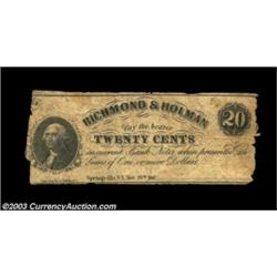 Springville, NY- Richmond & Holman 20¢ Nov. 20, 1862 Harris UNLThe only piece of scrip we've seen fr