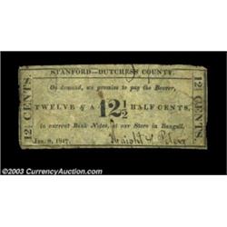 Stanford, NY- Haight & Peters 12 1/2¢ Jan. 8, 1817 Harris UNLA newly discovered piece from an issuer