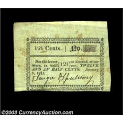 Sullivan, NY- Ganyer & Spaulding 6 1/4¢, 12 1/2¢ Jan. 9, 1815 Harris 8, 10A rare pair of notes from