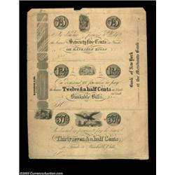 Syracuse, NY- Babcock & Co. 75¢-12 1/2¢-37 1/2¢ Harris 165, 166, 167 Uncut SheetUnique to this issue