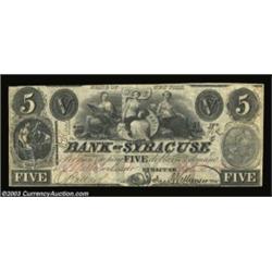 Syracuse, NY - Bank of Syracuse $5 Nov. 6, 1864 S4An ornate and attractive note in a grade not typic