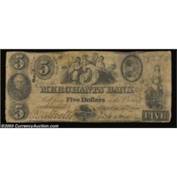 Syracuse, NY - Merchants' Bank $5 May 1, 1859 A30Altered from the genuine issue of the Merchants' Ba