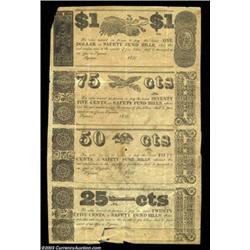 Syracuse, NY- Unknown Issuer 25¢-50¢-75¢-$1 1837 Harris 175-178 Uncut SheetThe only item known from