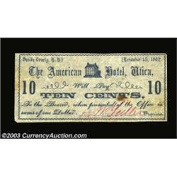 Utica, NY- The American Hotel 10¢, 25¢ Nov. 15, 1862 Harris 100, 102Two pieces, the 10¢ the Harris p