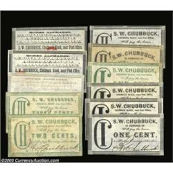 Utica, NY- S.W. Chubbuck 1¢ (4), 2¢ (3),  3¢ (4) Harris 142, 142A, 143, 143A, 144, 144A, 147, 148, 1