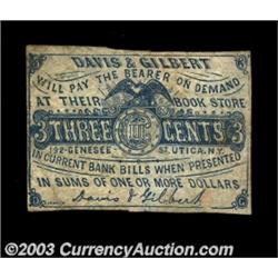 Utica, NY- Davis & Gilbert 3¢ Harris 155The Harris plate specimen and the only denomination listed f