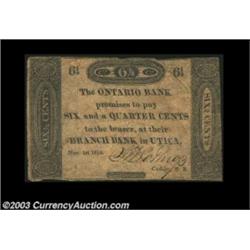 Utica, NY- The Ontario Bank 6 1/4¢ Nov. 1, 1815 G124 Harris 61The Harris plate note from this early