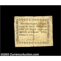 Utica, NY- S. Williams 12 1/2¢ Oct. 8, 1814 Harris 87Quite nice in appearance, but there is a repair