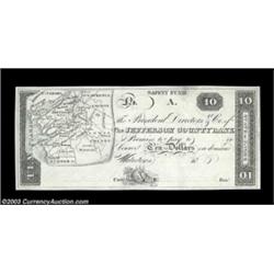 Watertown, NY - Jefferson County Bank $10 G86 Proof ReprintAn unusual design portraying a map of the