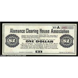 Alamance, NC- Alamance Clearing House Association $1Only the second Panic of 1907 issue we've seen f