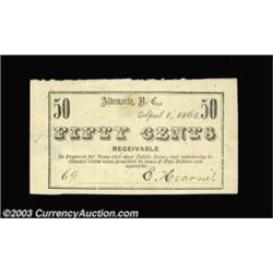 Albermarle, NC- City of Albermarle 50¢ April 1, 1864Ex-Robert Payne collection, sold by NASCA in Jan