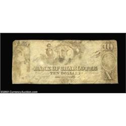Charlotte, NC- Bank of Charlotte $10 Feb. 1, 1856 UNLA rare early photographic counterfeit, ex-Roy P