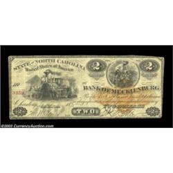 Charlotte, NC- The Bank of Mecklenburg $2 April 1, 1875The version displaying the revenue stamp. Ver