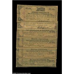 Elizabeth City, NC- Corporation of Elizabeth City 10¢ (6) Roughton EC5, EC5-a, EC10, UNL, EC15, EC20