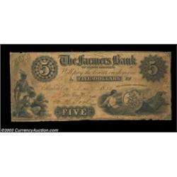 Elizabeth City, NC- The Farmers Bank of North Carolina $5 June 1, 1853 G6 Pennell 650A scarce note,