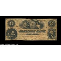 Elizabeth City, NC- The Farmers Bank of North Carolina $8 Aug. 29, 1853 G40 Pennell 680A high grade