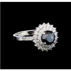 2.10 ctw Black and White Diamond Ring - 14KT White Gold