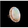 Image 1 : 14KT Rose Gold 10.84 ctw Opal and Diamond Ring