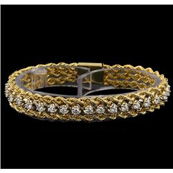 1.85 ctw Diamond Rope Bracelet - 14KT Yellow Gold