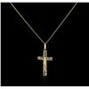 Image 2 : 18KT Yellow Gold Cross Pendant With Chain