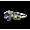Image 1 : 14KT White Gold 1.04 ctw Tanzanite and Diamond Ring