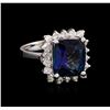 Image 1 : 6.25 ctw Tanzanite and Diamond Ring - 14KT White Gold