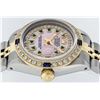 Image 2 : Rolex Two-Tone Pink MOP Emerald and Sapphire Diamond DateJust Ladies Watch