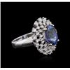 Image 1 : 18KT White Gold 3.53 ctw Tanzanite and Diamond Ring