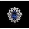 Image 2 : 18KT White Gold 3.53 ctw Tanzanite and Diamond Ring