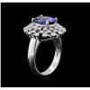 Image 3 : 18KT White Gold 3.53 ctw Tanzanite and Diamond Ring