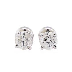 1.00 ctw Diamond Stud Earrings - 14KT White Gold