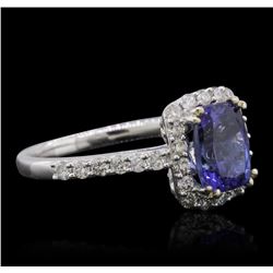 14KT White Gold 1.71 ctw Tanzanite and Diamond Ring