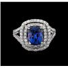 Image 2 : 14KT White Gold 2.30 ctw Tanzanite and Diamond Ring