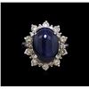 Image 2 : 14KT White Gold 14.74 ctw Sapphire and Diamond Ring