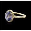 Image 1 : 14KT Yellow Gold 1.50 ctw Tanzanite and Diamond Ring