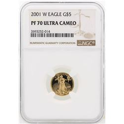 2001-W NGC PF70 Ultra Cameo $5 Eagle Gold Coin