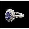 Image 1 : 14KT White Gold 1.59 ctw Tanzanite and Diamond Ring
