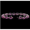 Image 3 : 19.75 ctw Pink Sapphire and Diamond Bracelet - 14KT White Gold
