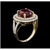 Image 3 : 9.41 ctw Ruby and Diamond Ring - 14KT Yellow Gold
