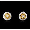 Image 1 : 18KT White Gold 1.90 ctw Yellow Sapphire and Diamond Earrings