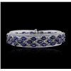 Image 1 : 14KT White Gold 32.00 ctw Sapphire and Diamond Bracelet