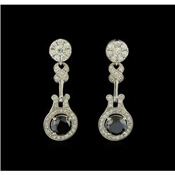 4.12 ctw Diamond Earrings - 14KT White Gold