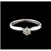 Image 1 : 14KT White Gold 0.33 ctw Round Cut Diamond Solitaire Ring